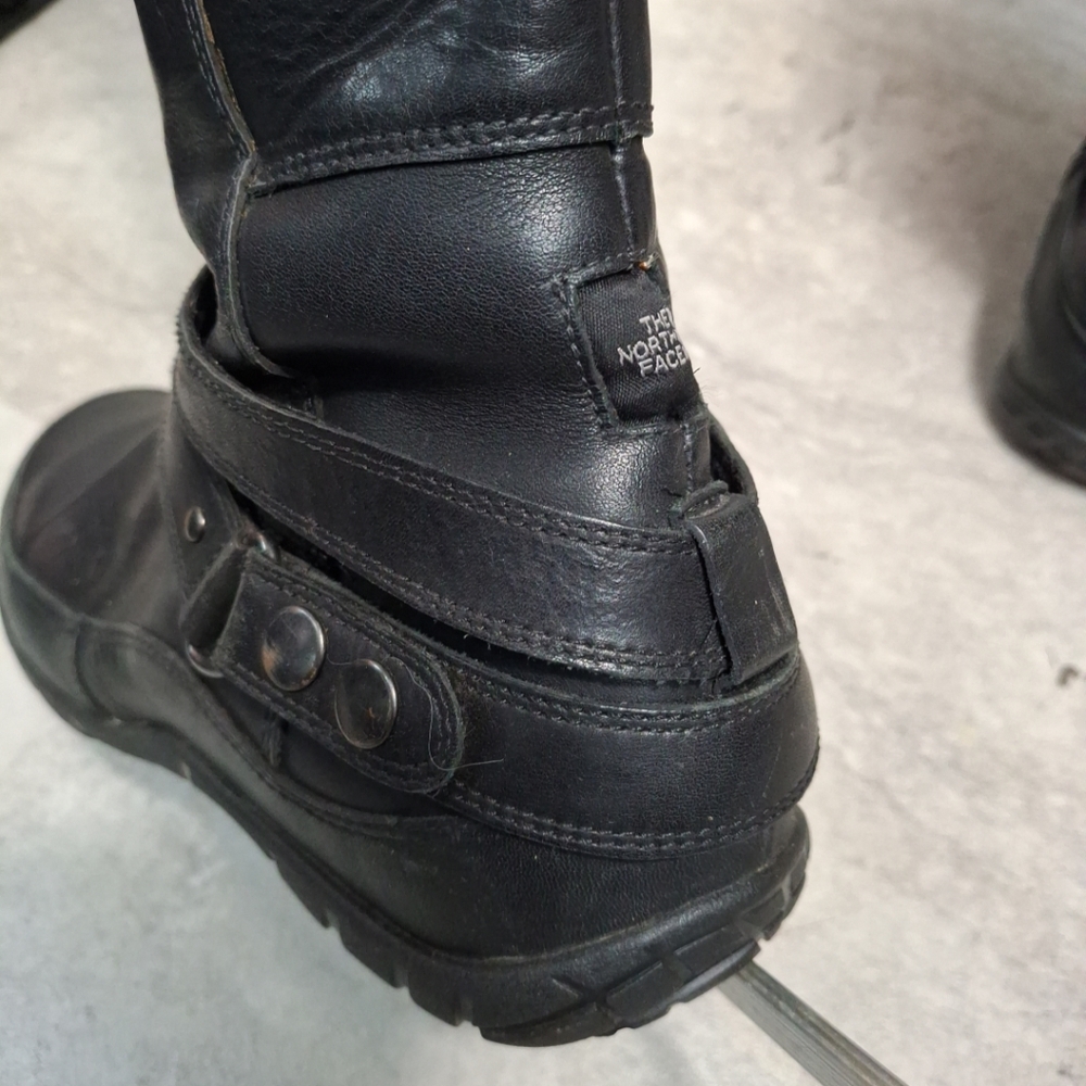 North face women Camryn black leather riding boots waterproof size 8.5 - Picture 7 of 9